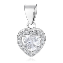 Pandantiv argint inima cu pietre DiAmanti Z0760CR_W-DIA (Argint 925‰ 1,3 g.)